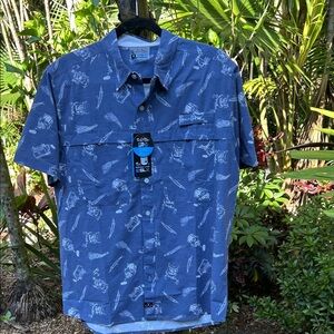 Salt Life Blue Patterned Men's Casual Shirt